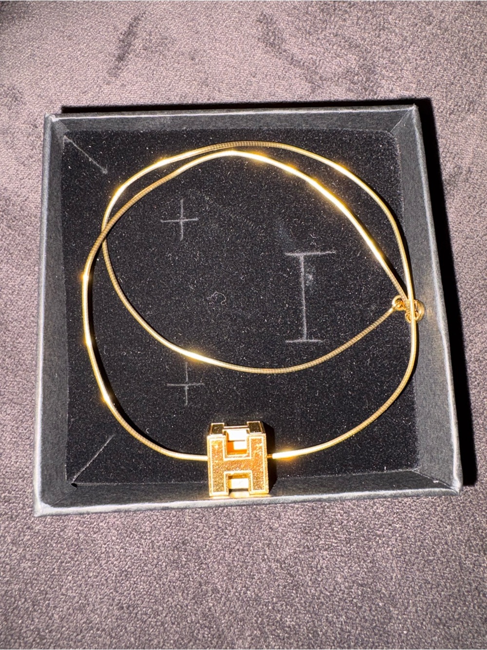 Hermes Gold Letter H Pendant Necklace - Women's Jewelry - Picture 5 of 5